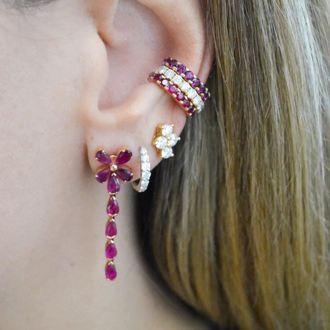 0.67ct Ruby 14K Gold Ear Cuff