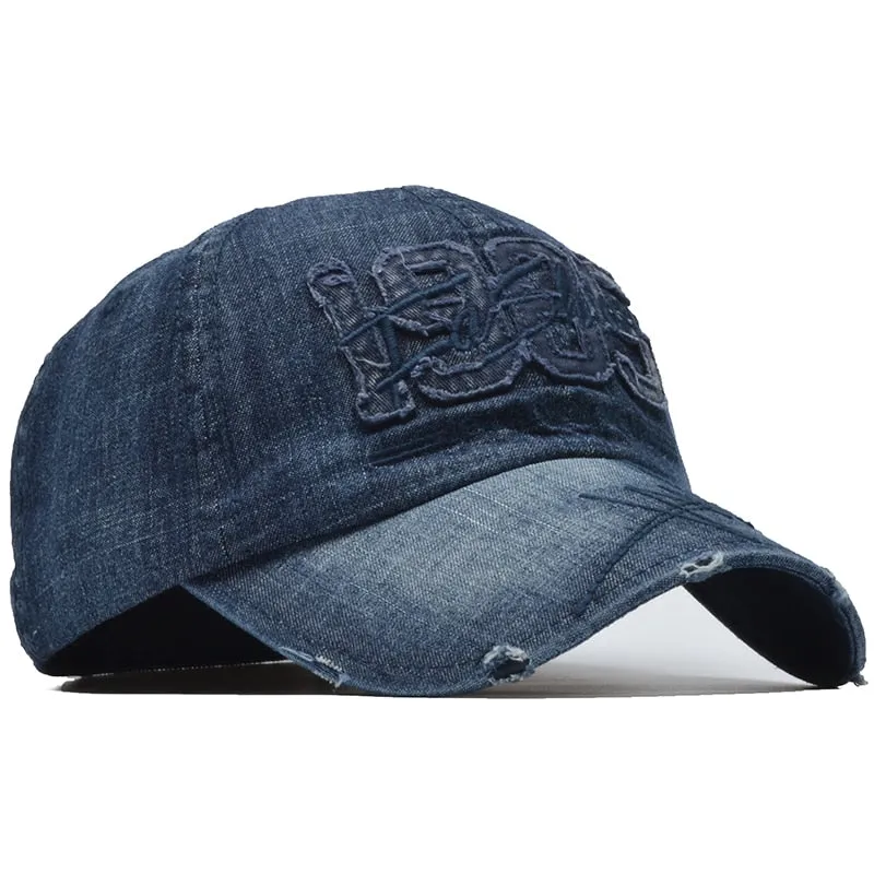 100% Cotton Brand Men Women Baseball Cap High Quality Washed Fitted Cap Denim 1985 Snapback Hats Outdoor Dad Hat