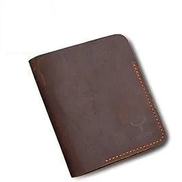 100% Genuine Cow Leather Men's Splice Purse Fashion Short Wallets