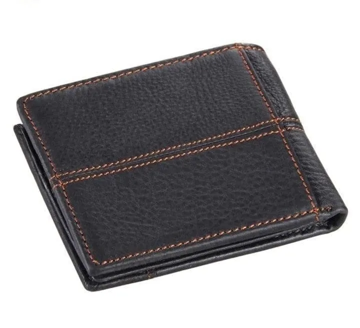 100% Genuine Cow Leather Men's Splice Purse Fashion Short Wallets