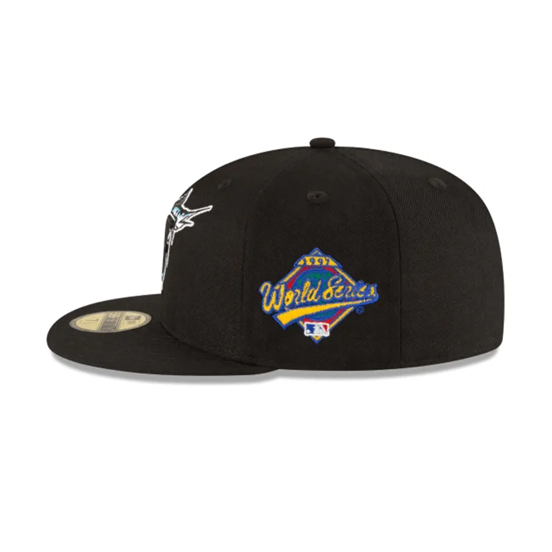 [11783655] New Era Florida Marlins World Series Black Wool 59FIFTY Fitted Hats