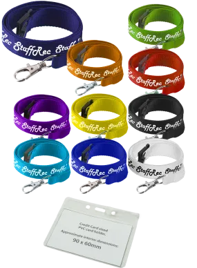 20mm Printed Lanyards with Wallets - Unprinted sample