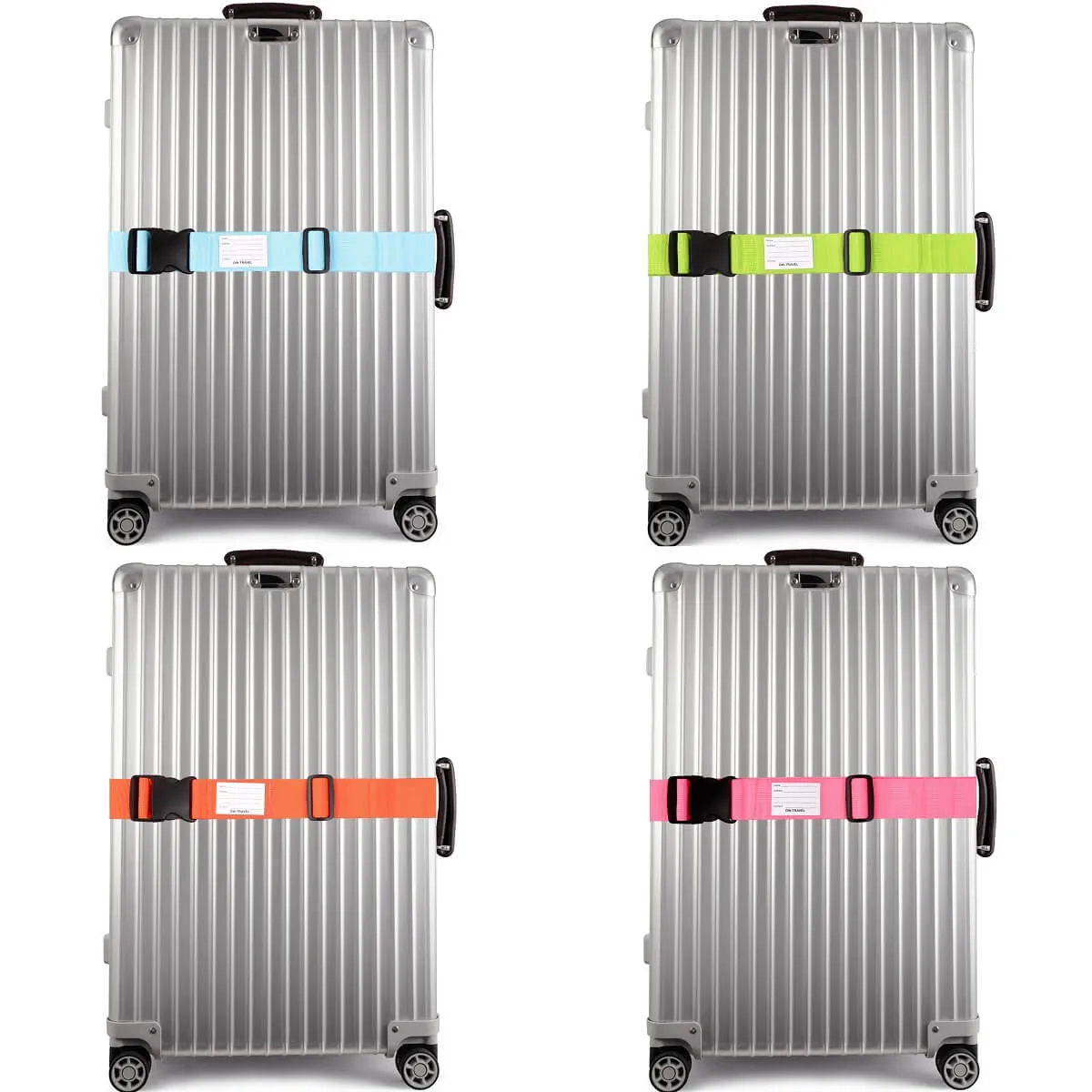 4 Colour luggage strap suitcase belts with baggage tag label