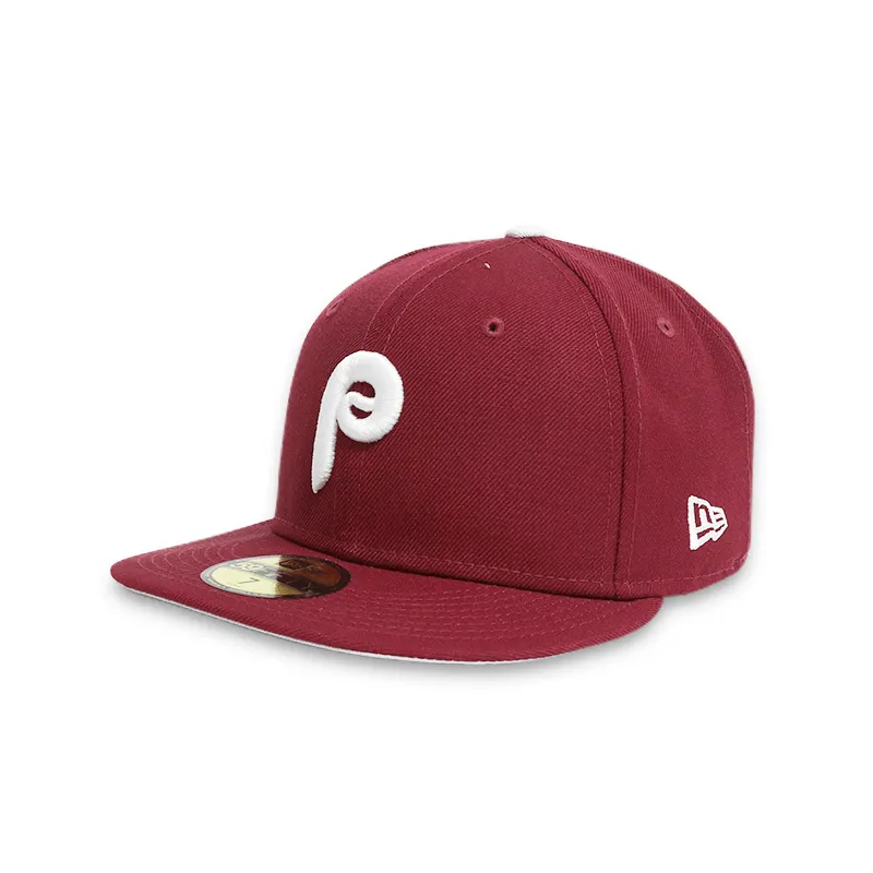 [70457199] Philadelphia Phillies 80' World Series Burgundy Men's Fitted Hats