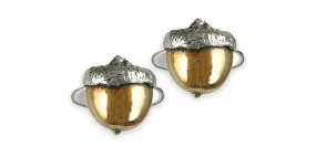 Acorn Cufflinks Jewelry Sterling Silver And Yellow Bronze Handmade Acorn Cufflinks ACN1-TNCL