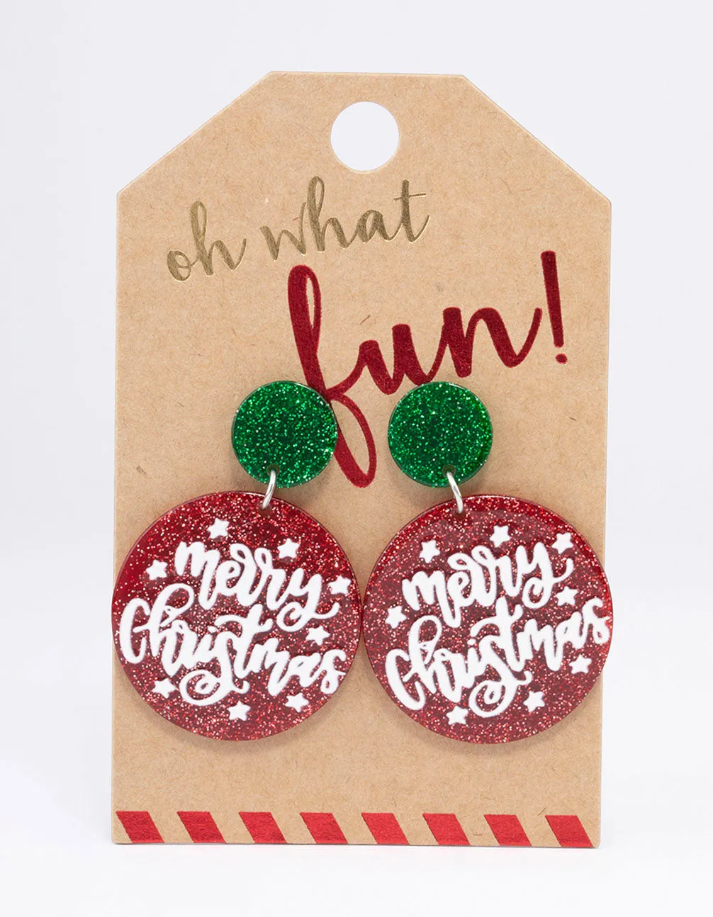 Acrylic Merry Christmas Drop Earrings