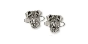 Airedale Terrier Cufflinks Jewelry Sterling Silver Handmade Dog Cufflinks AR5-CL