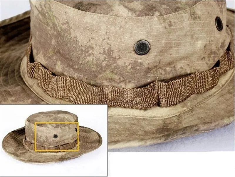 Airsoft Sniper Camouflage Nude Tactical Boonie Bucket Hats for Summer