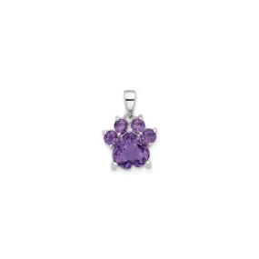 Amethyst Paw Pendant (Silver)