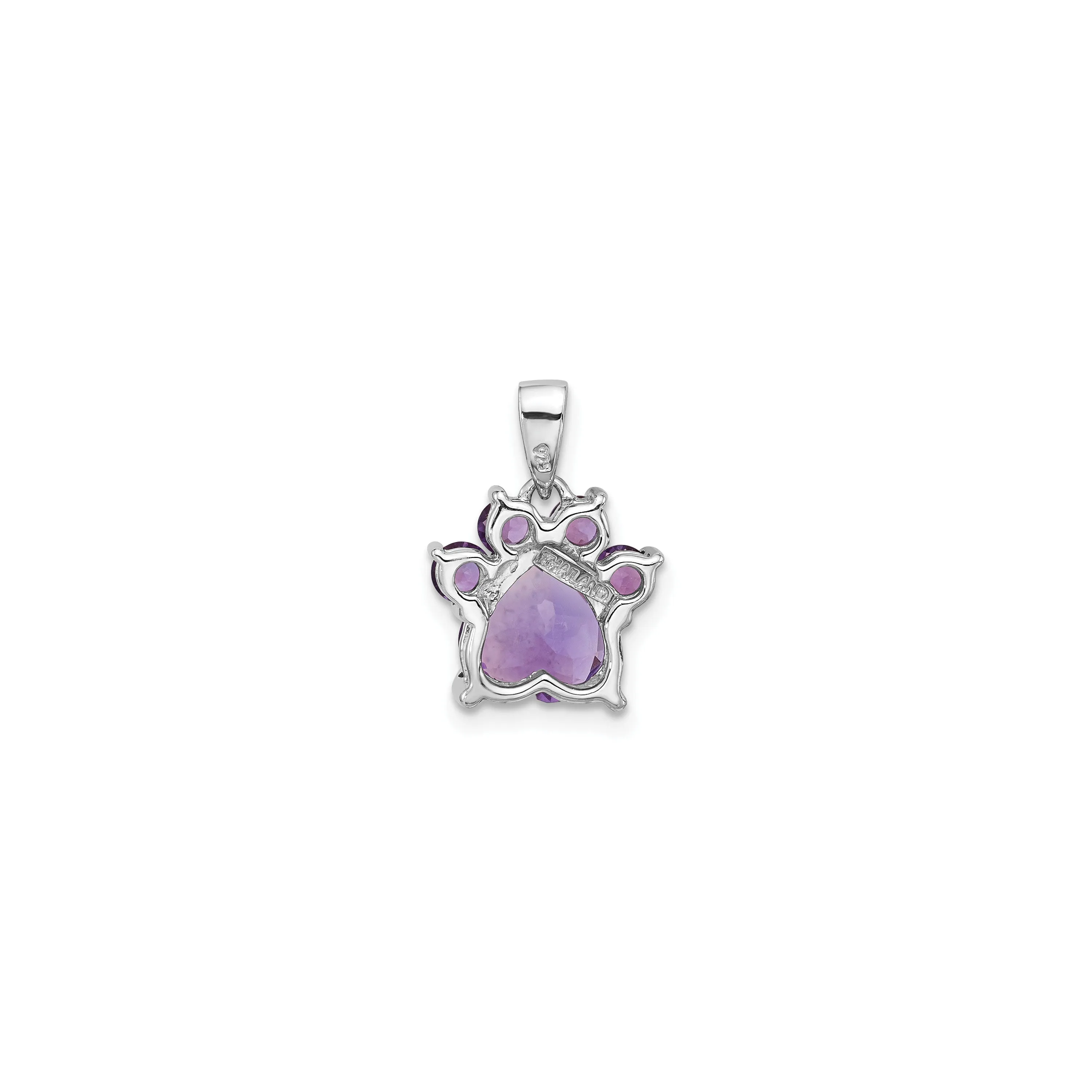 Amethyst Paw Pendant (Silver)