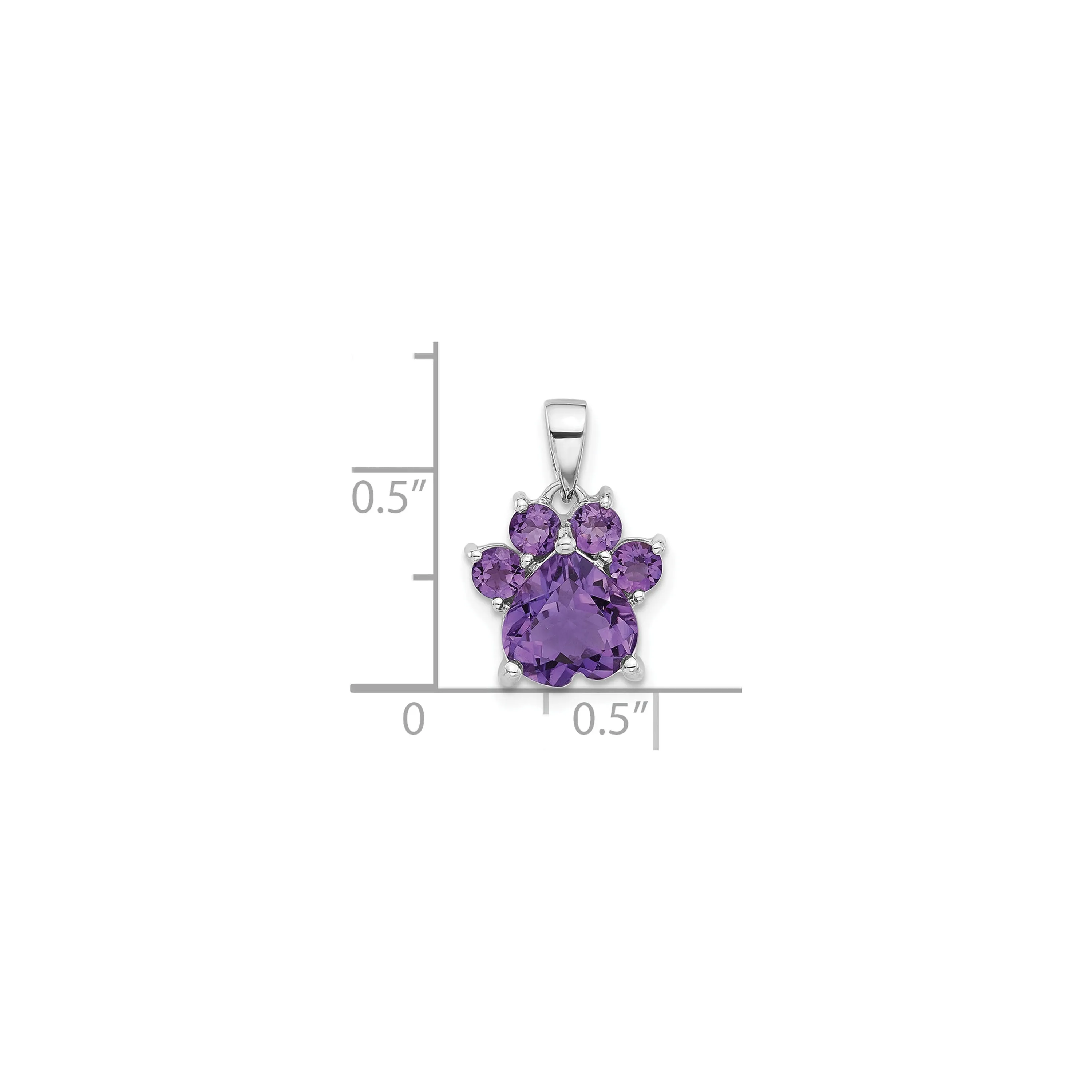 Amethyst Paw Pendant (Silver)