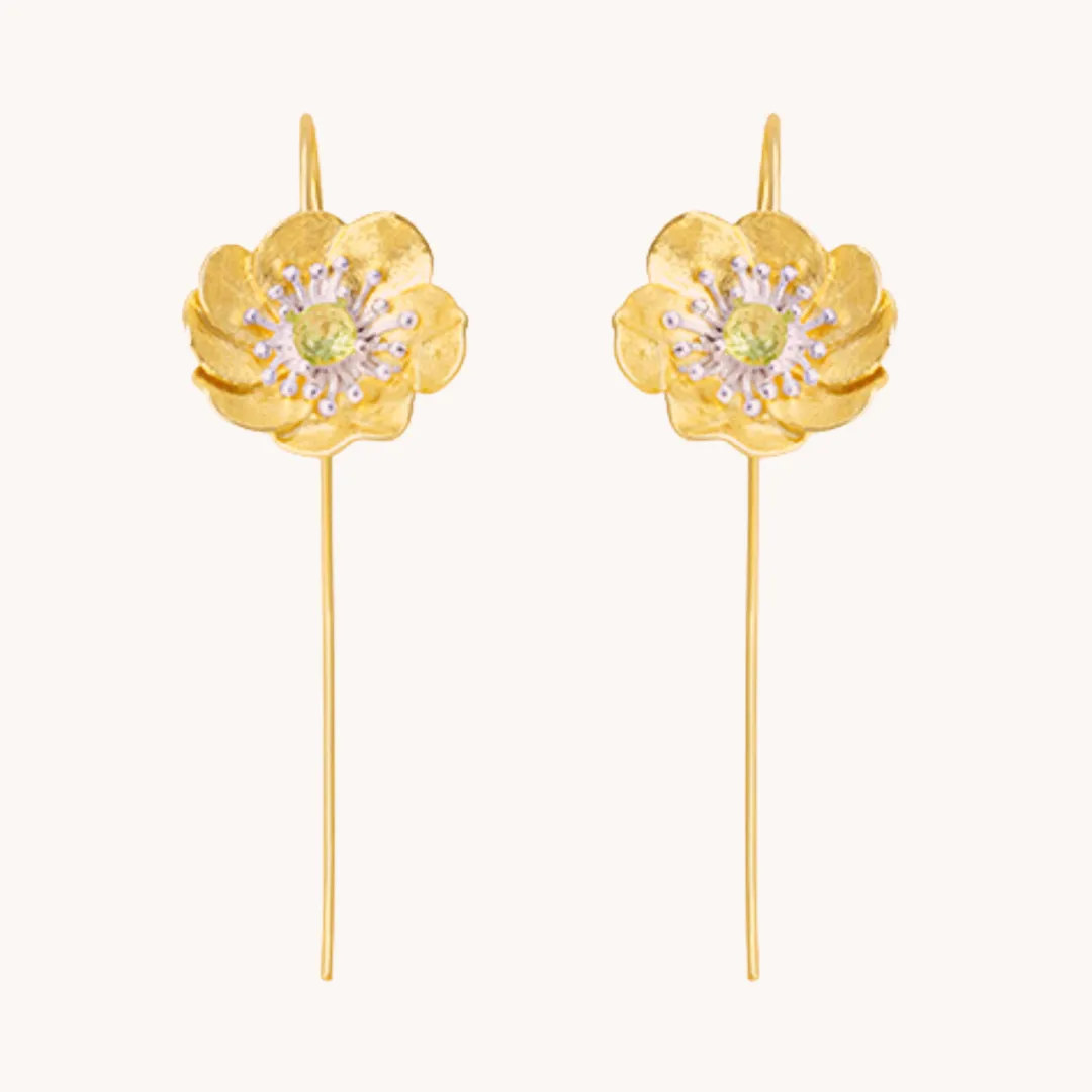 Anemone Gold Drop Earrings W.