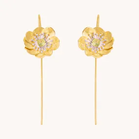 Anemone Gold Drop Earrings W.