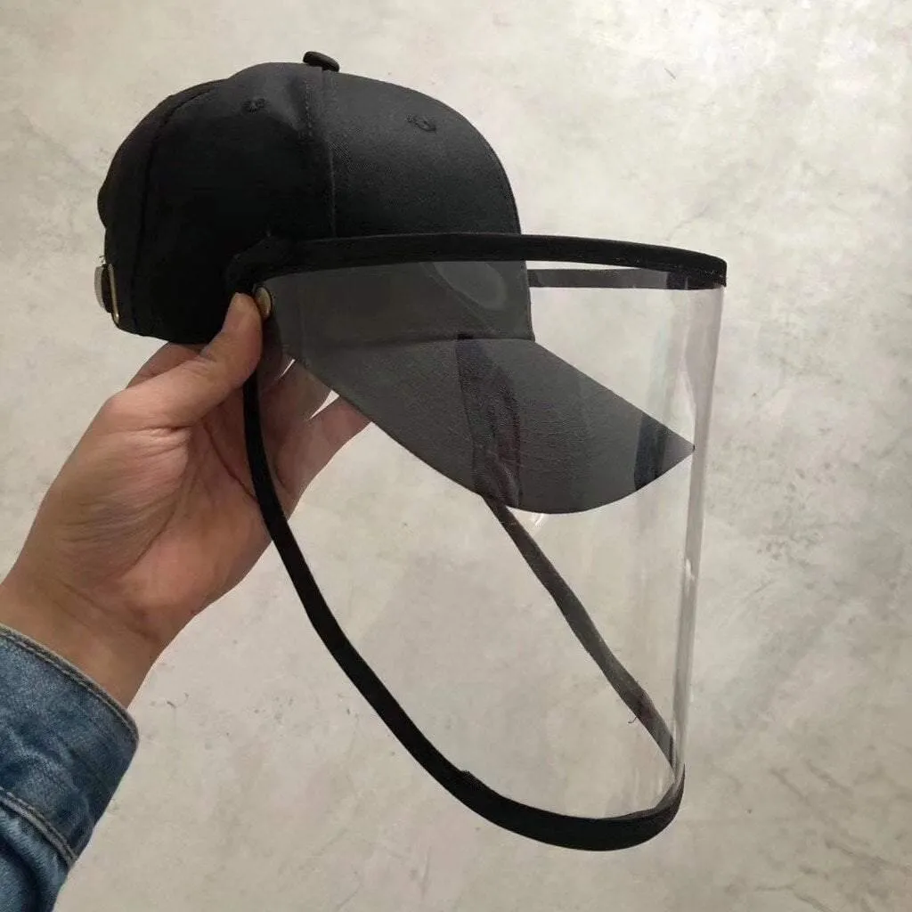 Anti-spitting Protective Hat Dustproof Cover Peaked Caps Hats Adjustable Size Outdoor Protective Face Shield Caps Protect