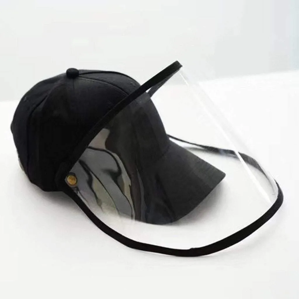 Anti-spitting Protective Hat Dustproof Cover Peaked Caps Hats Adjustable Size Outdoor Protective Face Shield Caps Protect