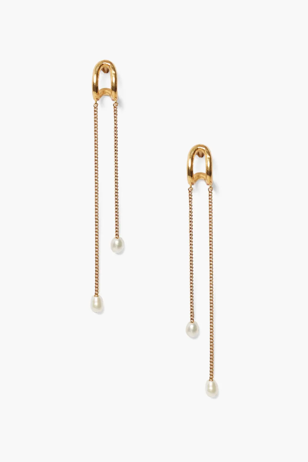 Arc Pearl Drop Earrings Maxi