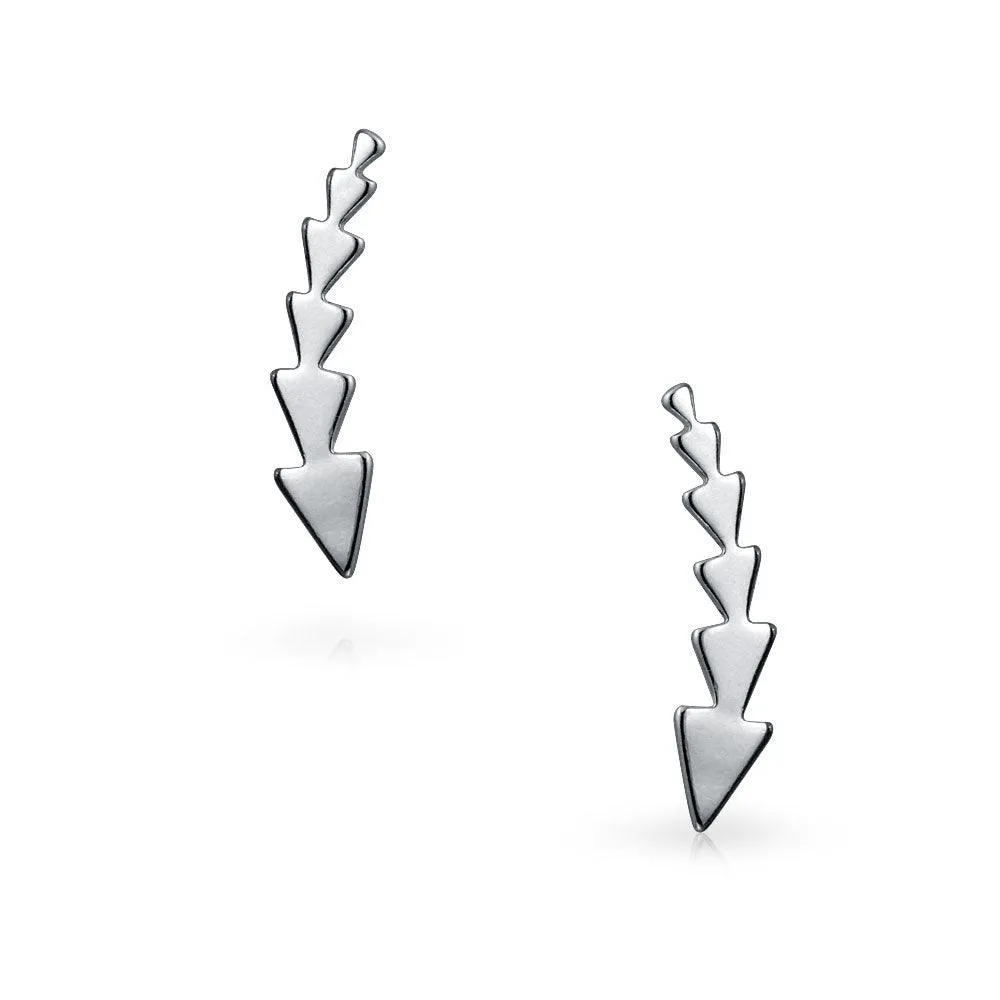 Arrow Ear Pin Warp Climbers Earrings Ear Crawlers .925 Sterling Silver