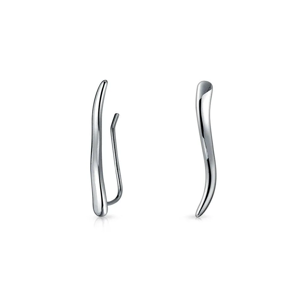 Arrow Ear Pin Warp Climbers Earrings Ear Crawlers .925 Sterling Silver