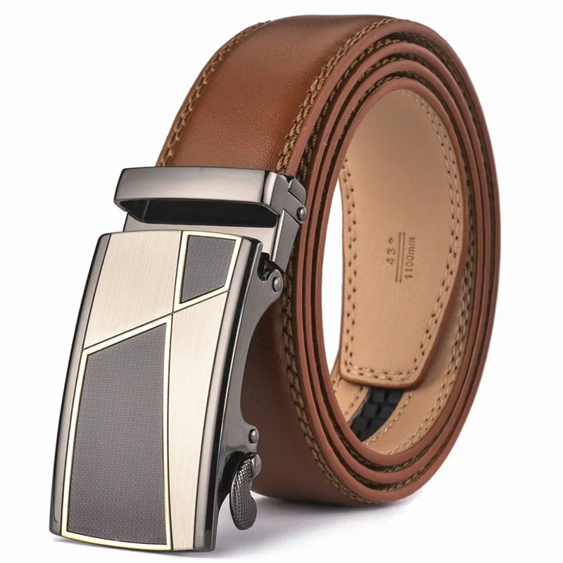 Automatic Buckle Brown Belt Men Brand Designer Mens Belts