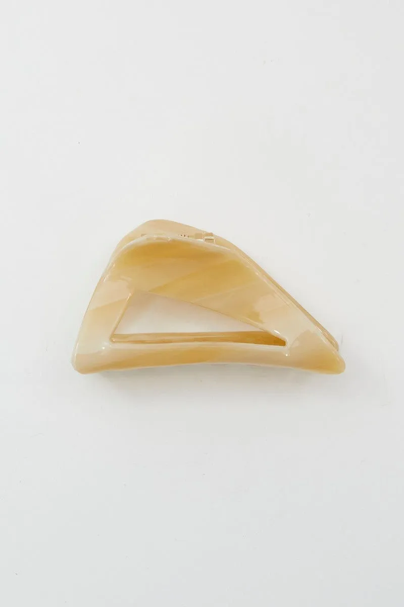 Beige Triangle Claw Clip