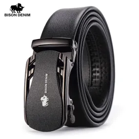 Belts For Men Genuine Leather Cowskin Black Belt Automatic Buckle