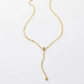 Bezel Lariat Necklace