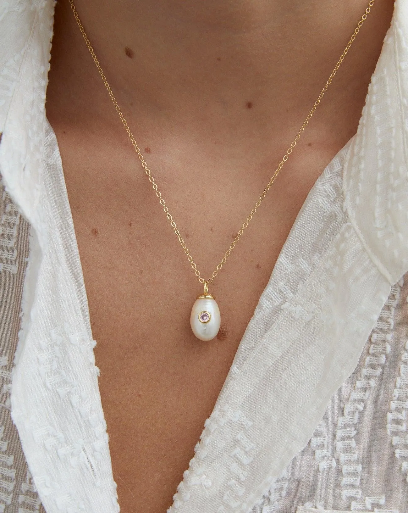 Birthstone Pearl Pendant June