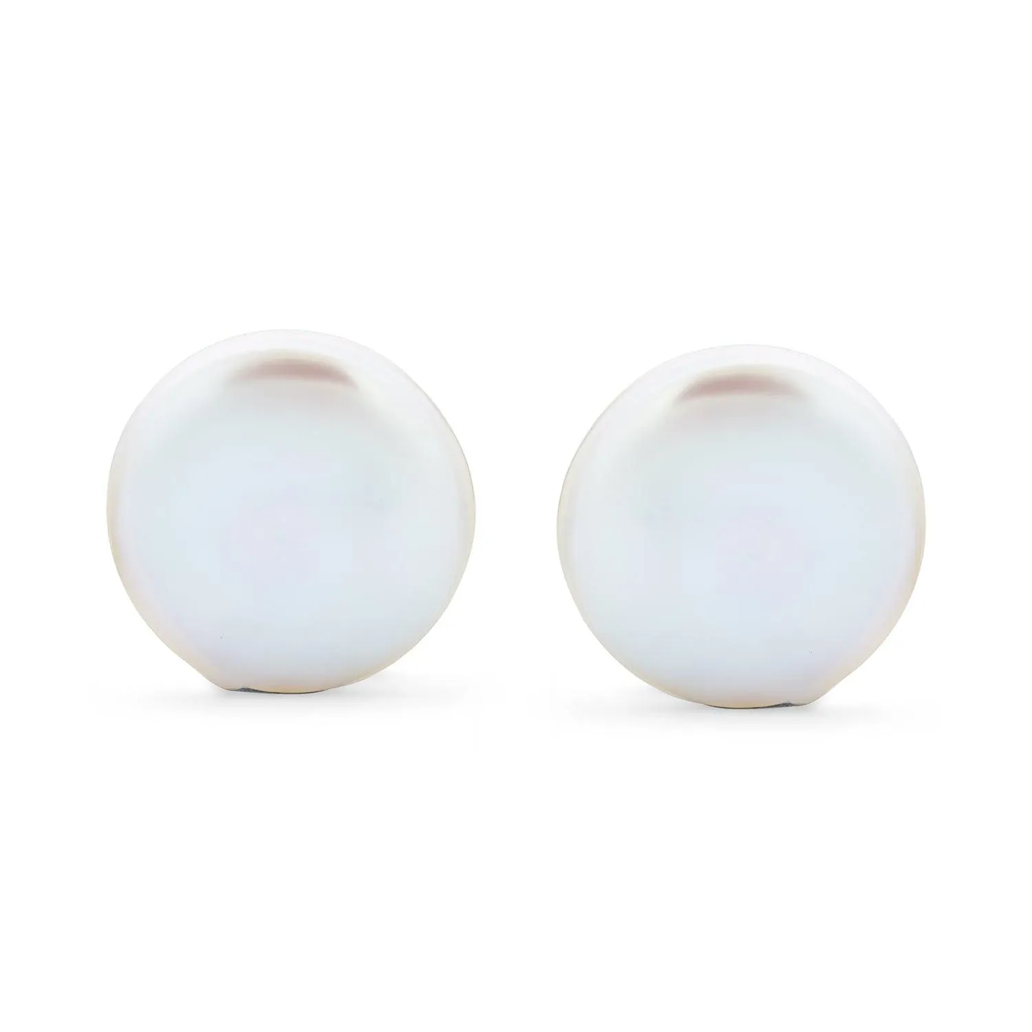 Biwa Coin Freshwater Pearl Clip On Earrings Ear Sterling Silver