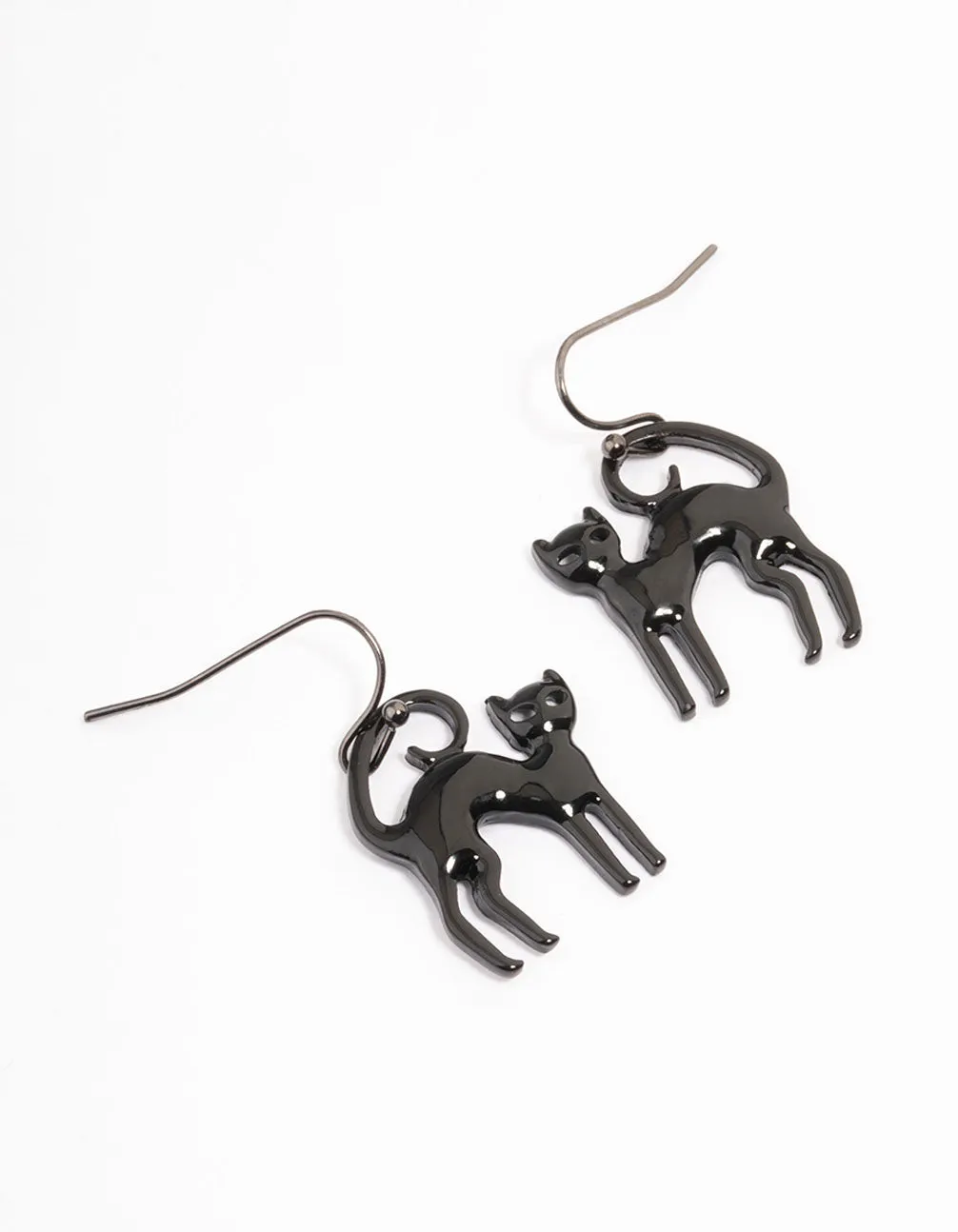 Black Cat Drop Earrings