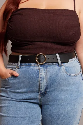 Black Circle Buckle Belts