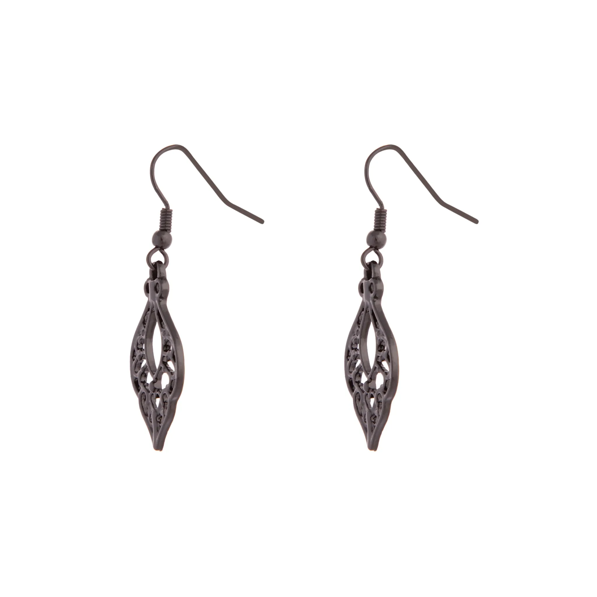 Black Cutout Bohemian Drop Earrings