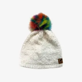 Boucle Hats | White Rainbow