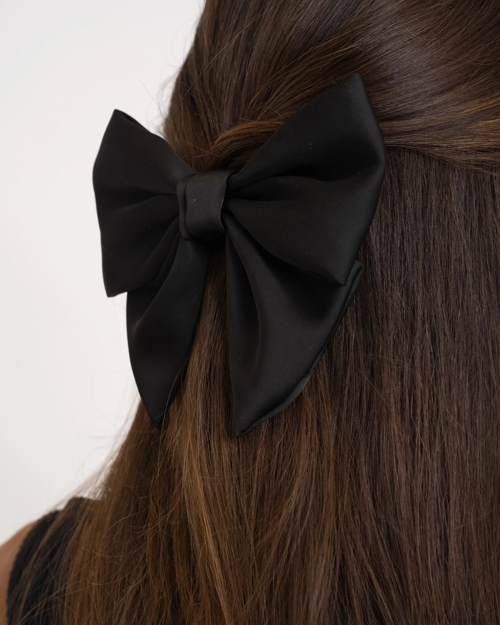 Bow Clip Satin Annick Black