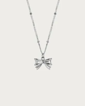 Bow Necklace in Silver