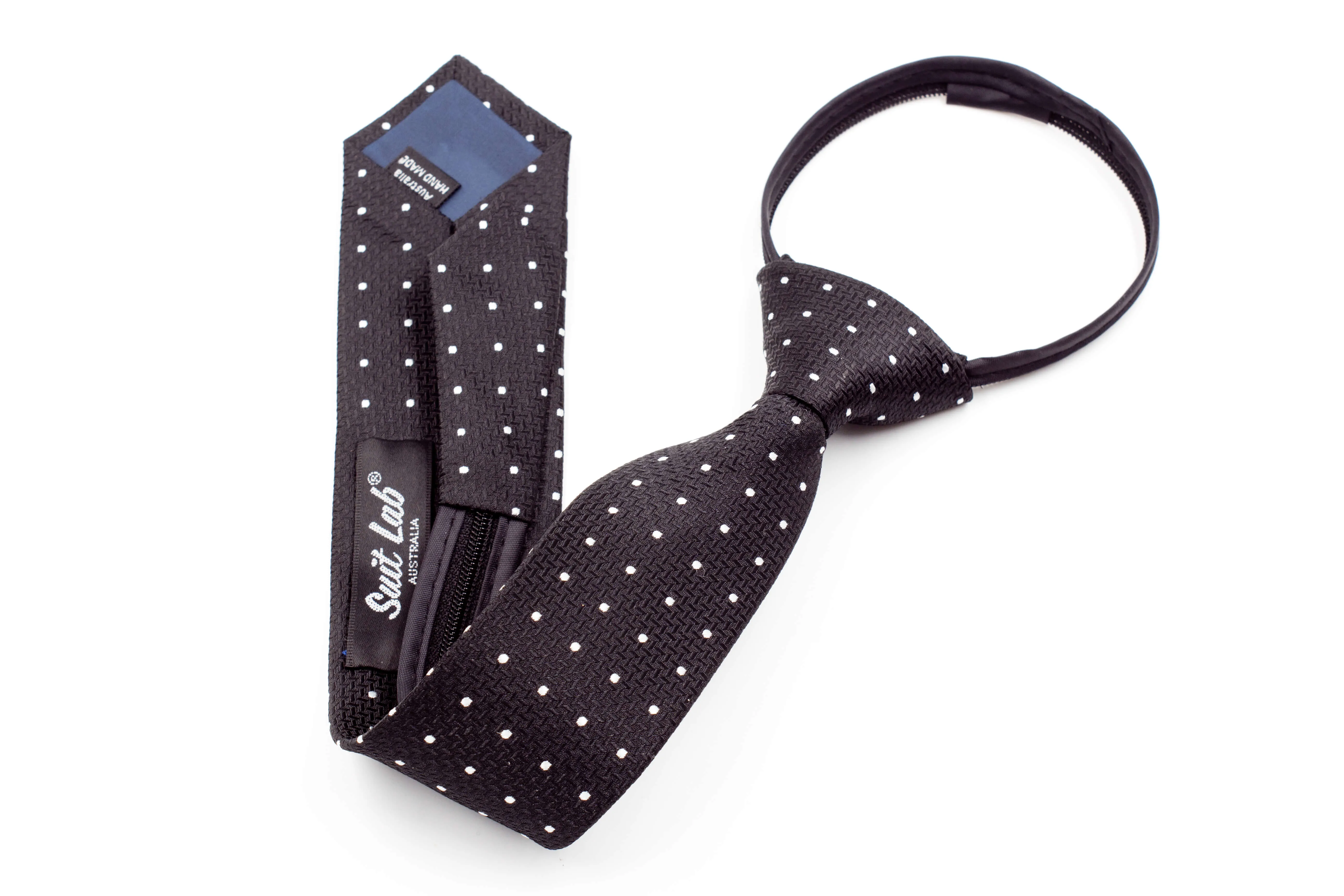 Boys Ties - Black Polka Dot