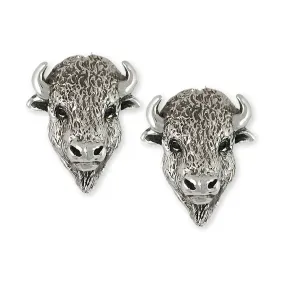 Buffalo Cufflinks Jewelry Sterling Silver Handmade Bison Cufflinks BUF5-CL