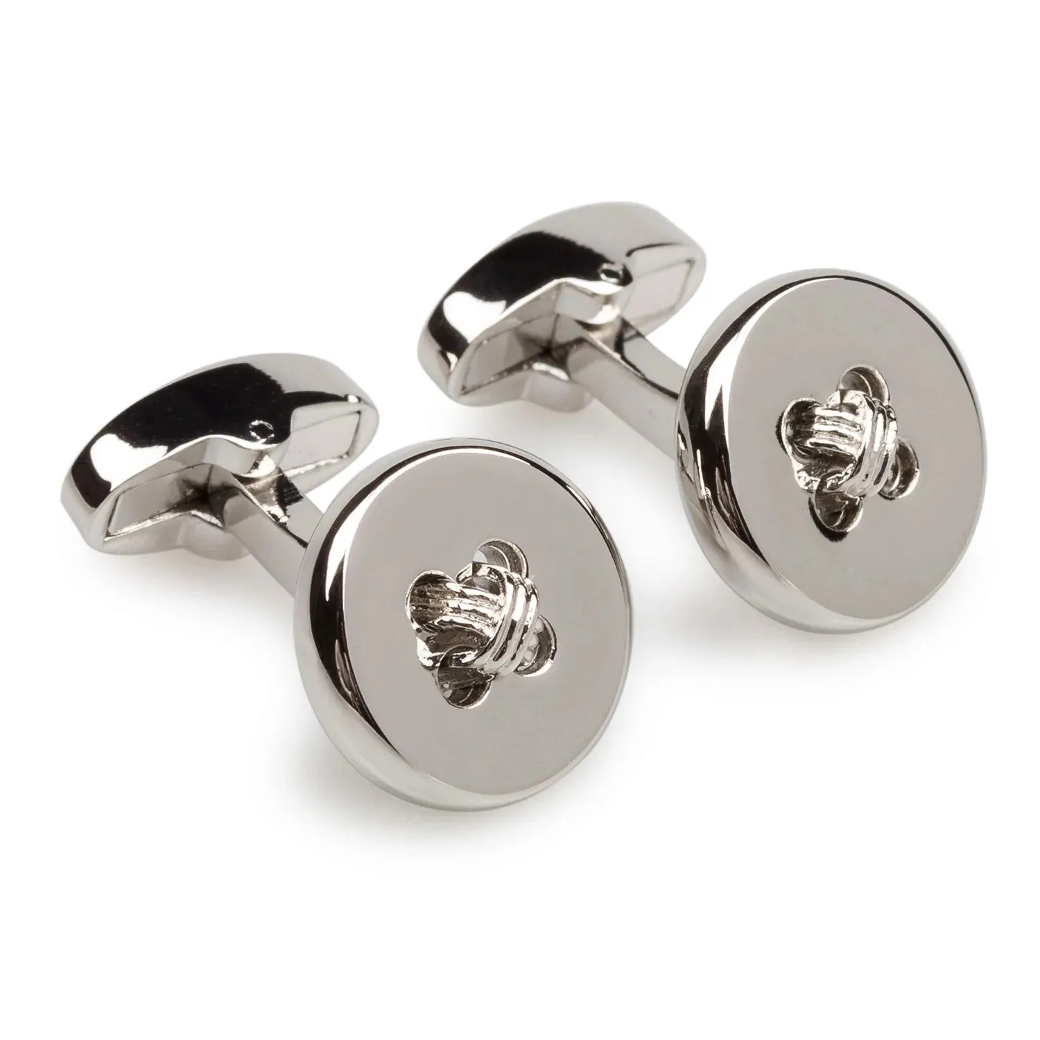 Button Cufflinks - Silver