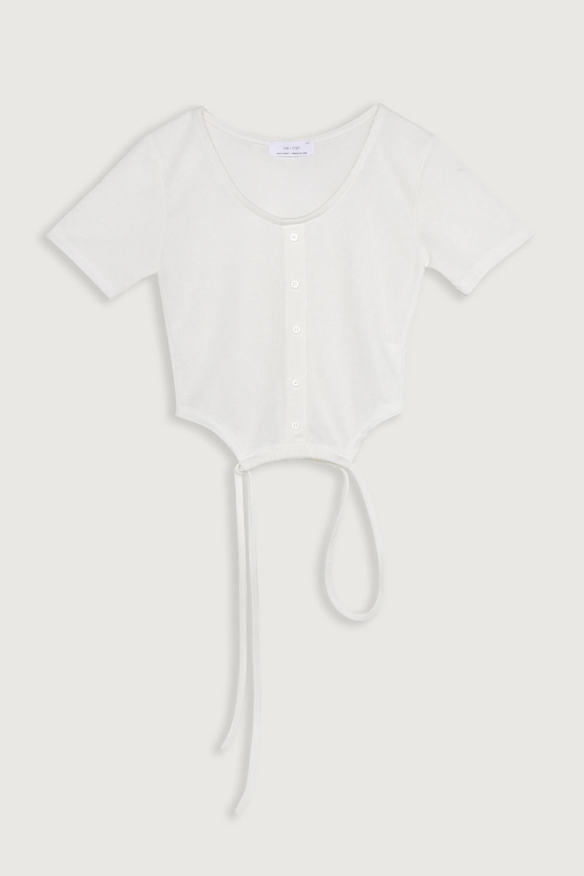 BUTTON UP TEE WITH HEM TIES