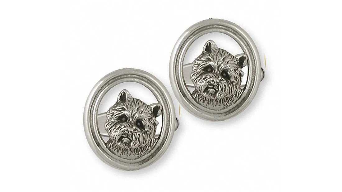 Cairn Terrier Cufflinks Jewelry Sterling Silver Handmade Dog Cufflinks CNWN1-CL