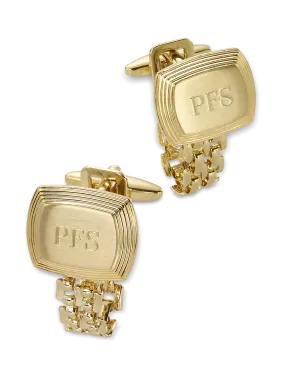 Chain Wrap Engravable Cufflinks - Gold