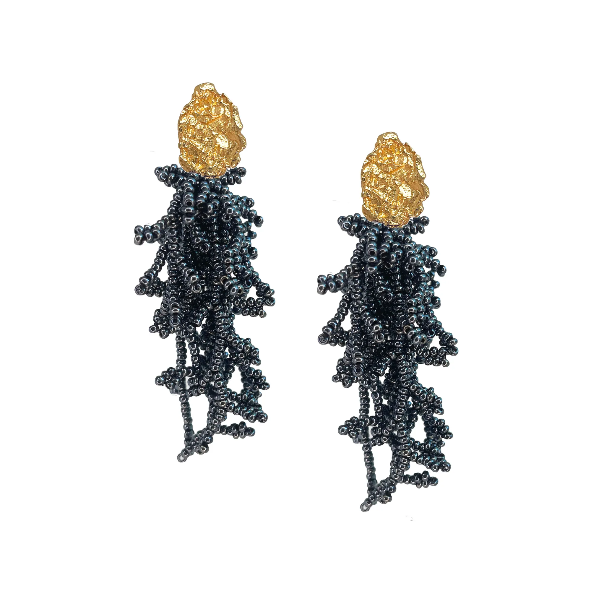 Charcoal Coral Earrings