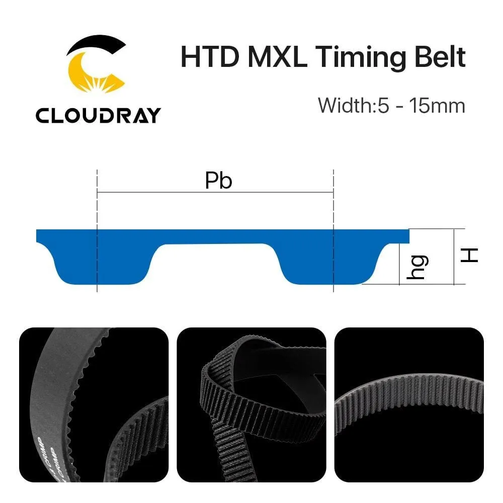 Cloudray MXL Open-Ended Timing Belt Transmission Belts Rubber Width 5mm For Fiber YAG Pully CO2 Laser Engraving Cutting Machine