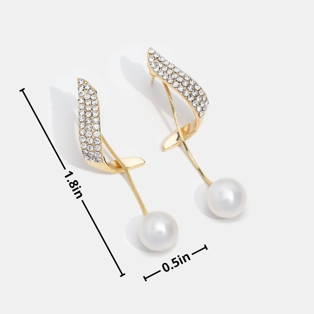 Crystal Erin Pearl Drop Earrings