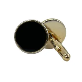 CUFFLINKS Round - Black & Gold