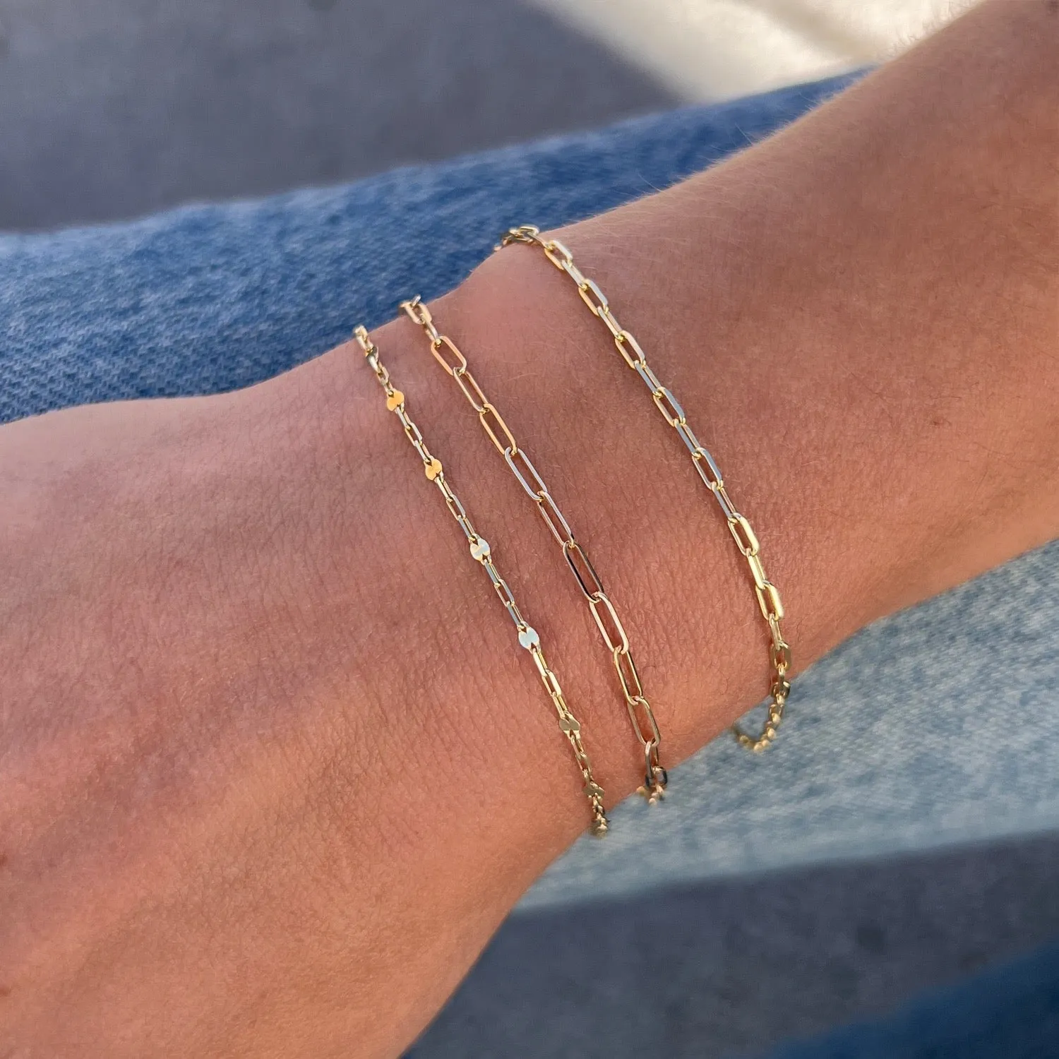 Dainty Paper Clip Bracelet