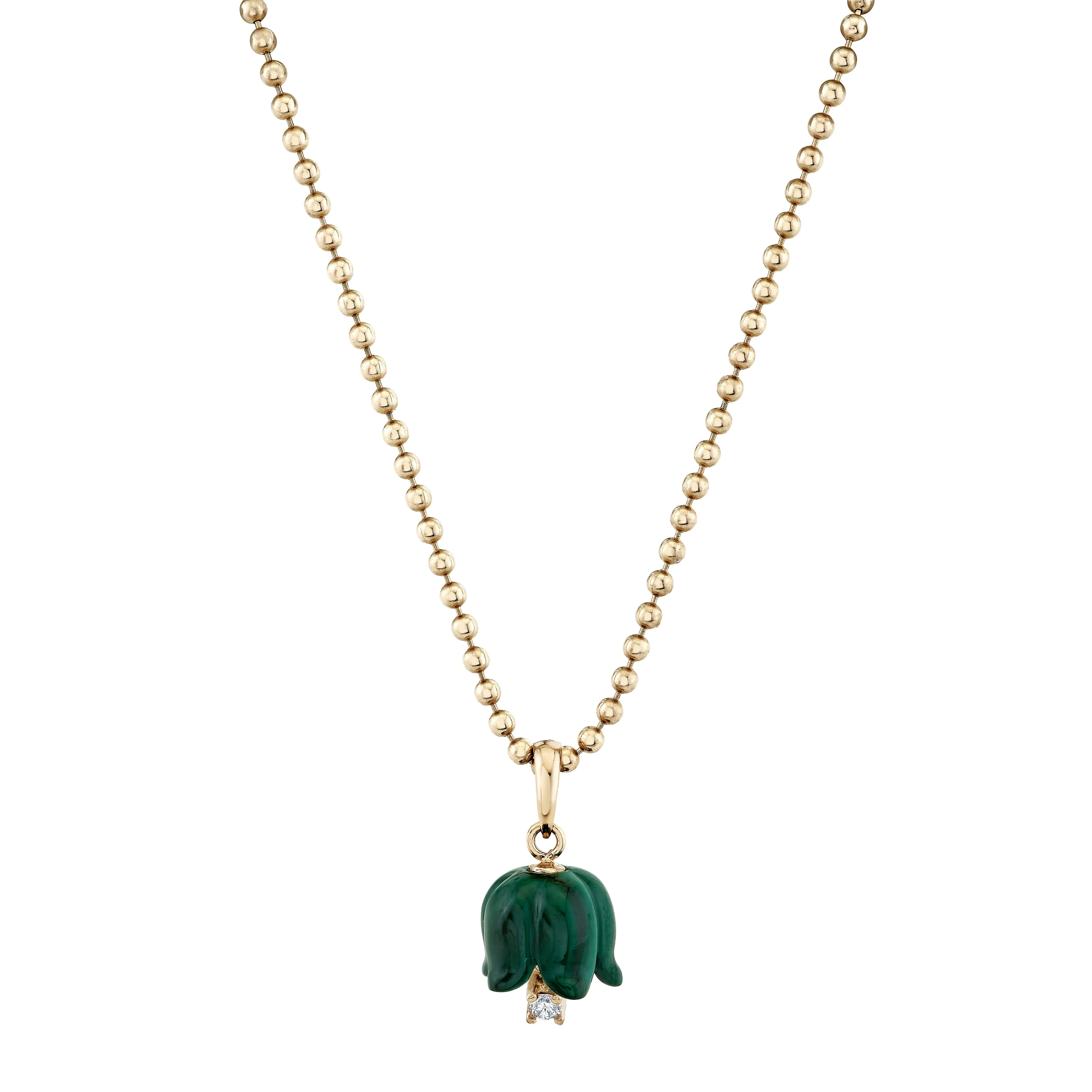 Diamond Floret Malachite Pendant