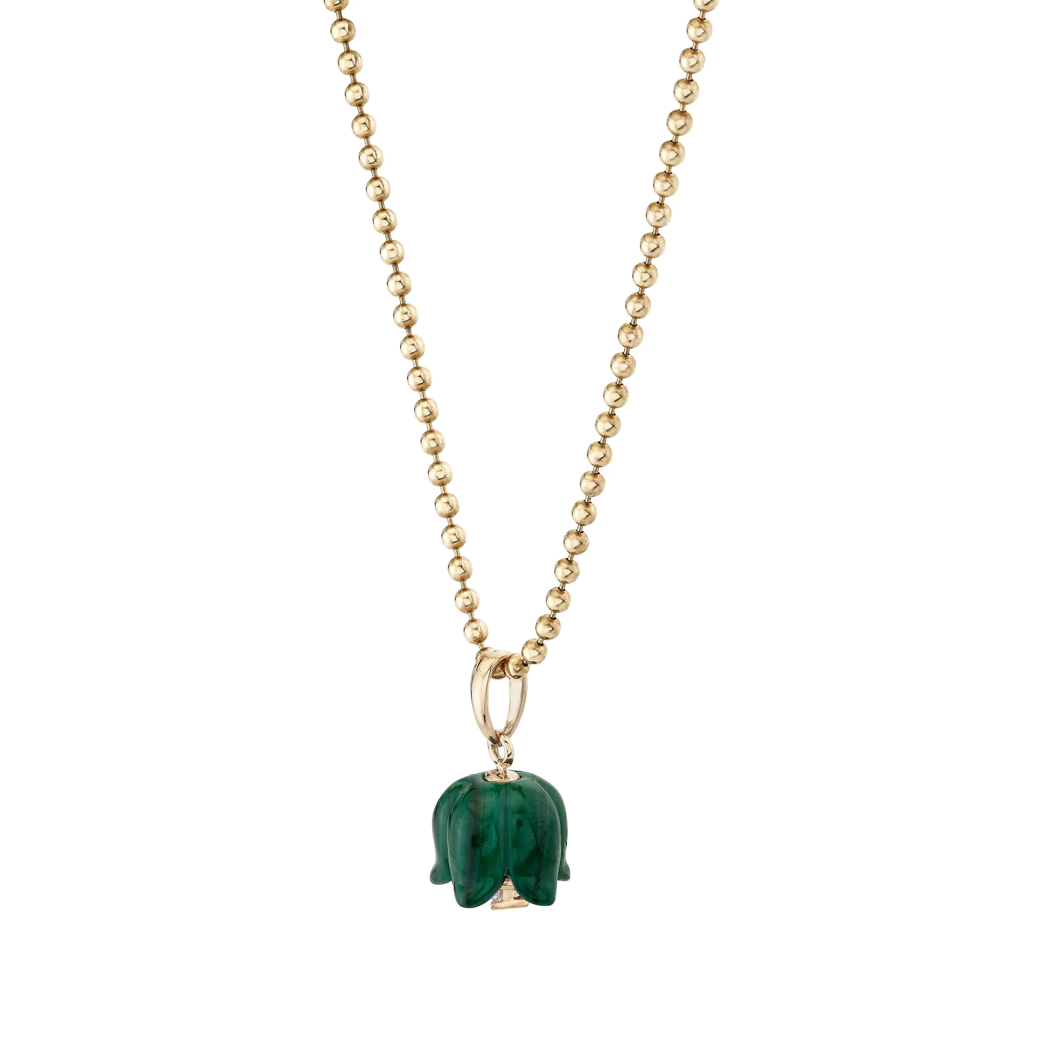 Diamond Floret Malachite Pendant