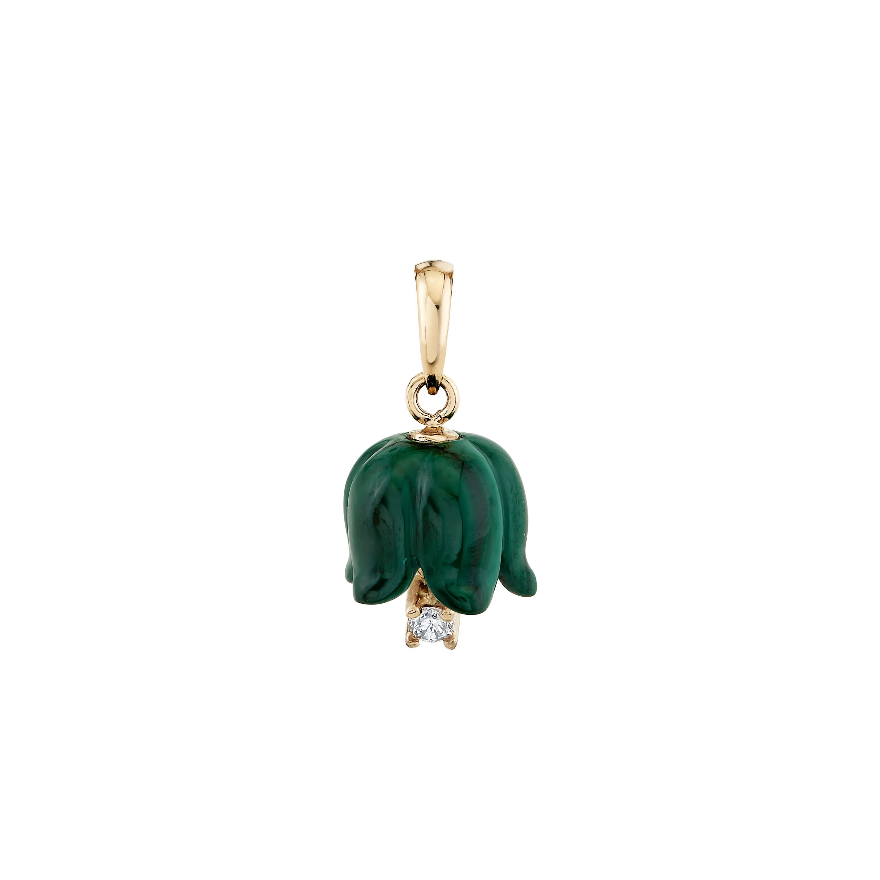 Diamond Floret Malachite Pendant