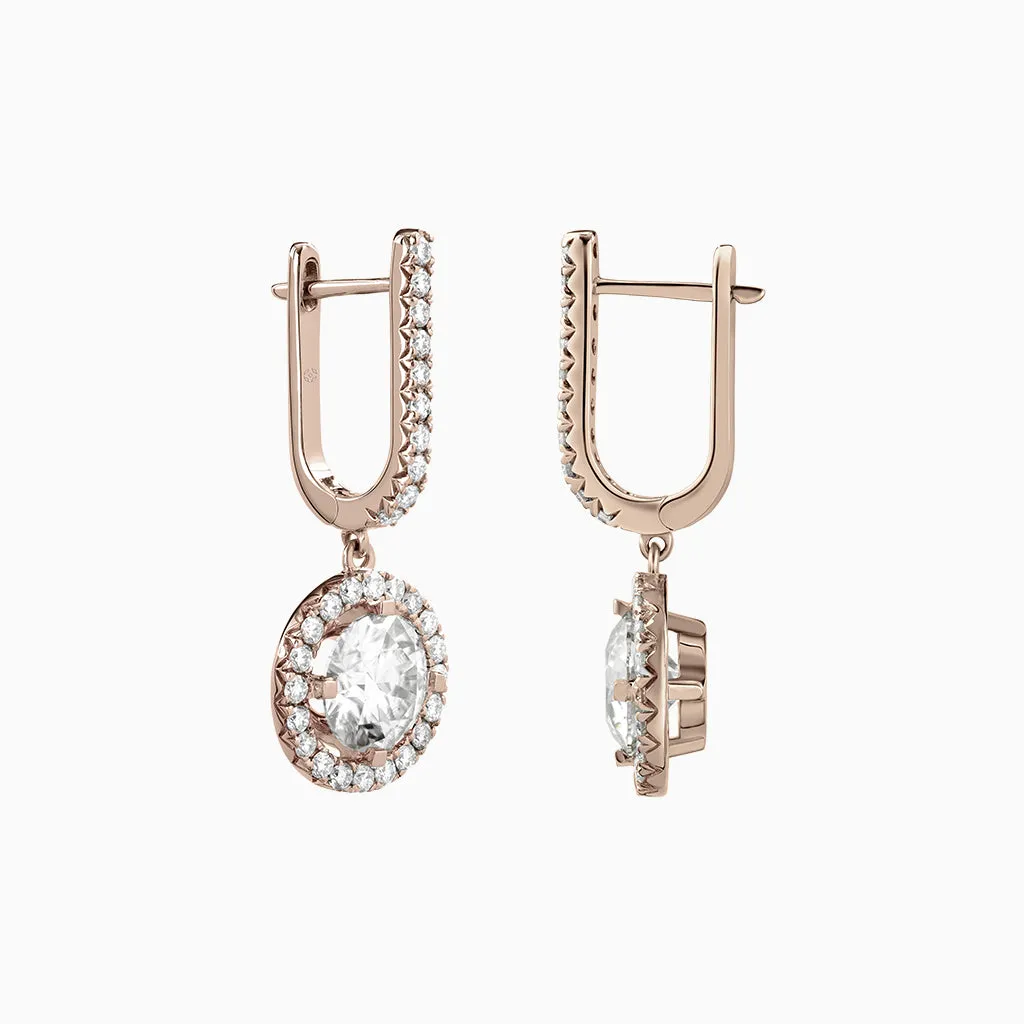 Diamond2 Solitaire Halo Drop Earrings