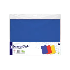 Document Wallets Foolscap Size 3 Pack